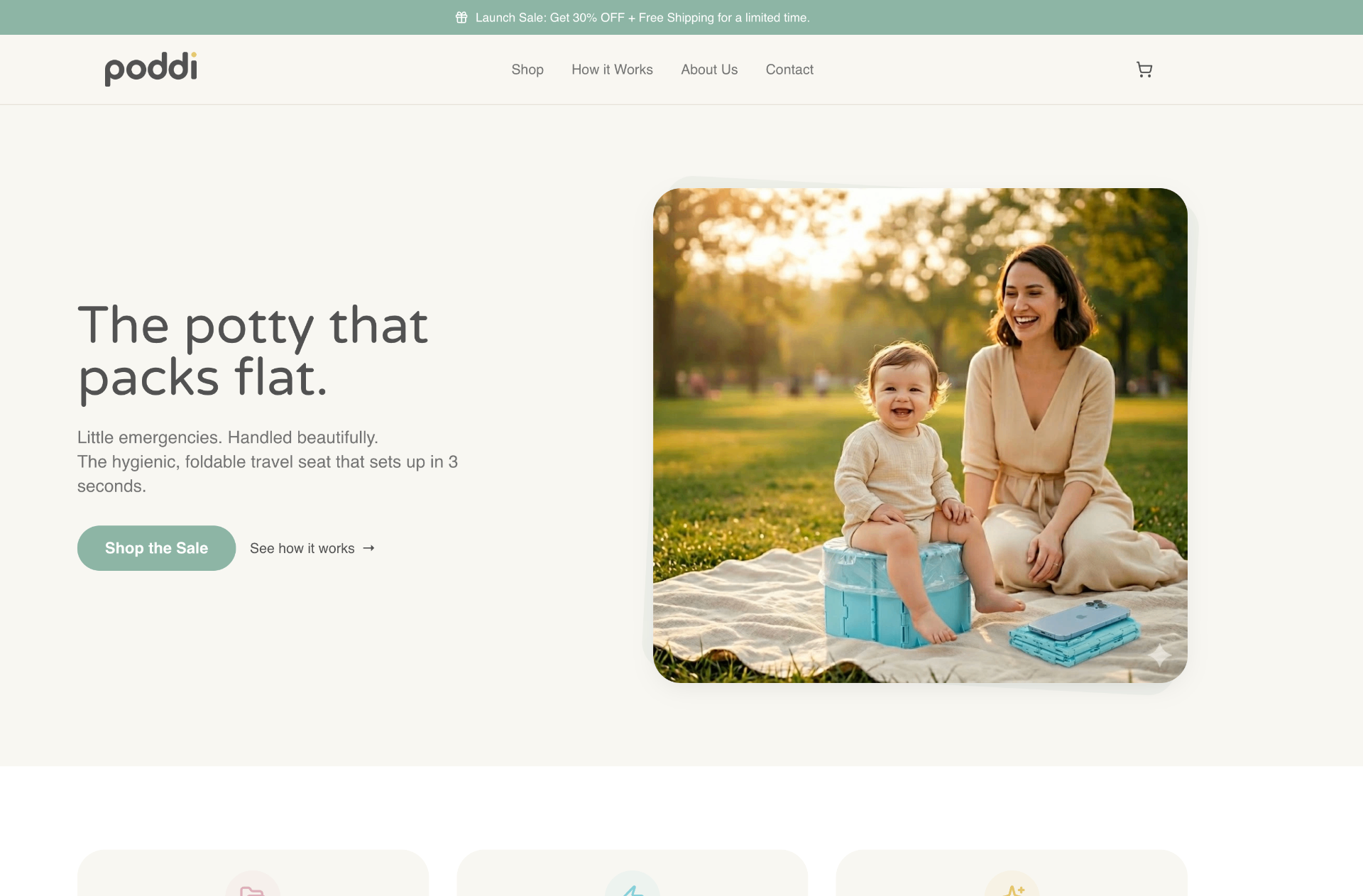 Poddi website on desktop